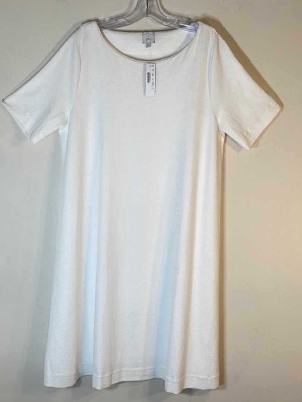 HATCH X J. Crew White Textured Short Sleeve Shift Maternity Dress. L/XL. NWT.